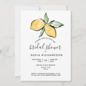 Boho Watercolor Lemon Citrus Greenery Summer Einladung (Vorderseite)