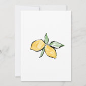 Boho Watercolor Lemon Citrus Greenery Summer Einladung (Rückseite)