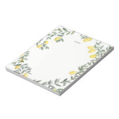 Boho Watercolor Lemon Wreath Notizblock (Rotiert)