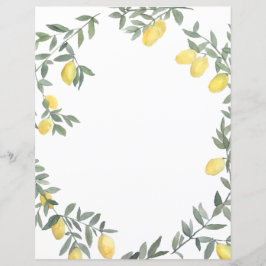 Boho Watercolor Lemon Wreath Personalisierte Karte
