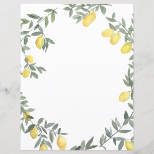 Boho Watercolor Lemon Wreath Personalisierte Karte