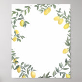 Boho Watercolor Lemon Wreath Summer Poster (Vorne)