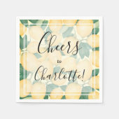 Boho Watercolor Lemons and Greenery Party Serviette (Vorderseite)