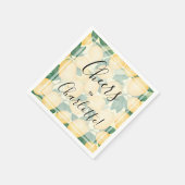 Boho Watercolor Lemons and Greenery Party Serviette (Ecke)
