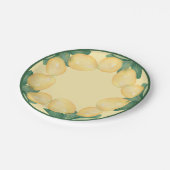 Boho Watercolor Lemons & Blätter Pappteller (Schrägansicht)