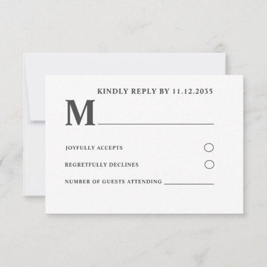 Boho Watercolor Lemons & Lavender Wedding RSVP (Rückseite)