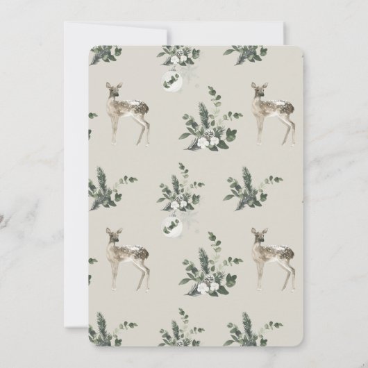 Boho Watercolor Light Blue Weihnachtsfeier Einladung (Rückseite)