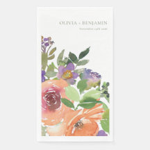 Boho Watercolor Lila Orange Floral Wedding Names