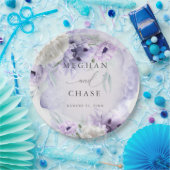 BOHO Watercolor Lilac Poppies Pappteller (Party)