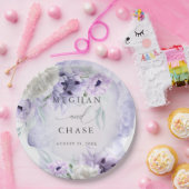 BOHO Watercolor Lilac Poppies Pappteller (Party)