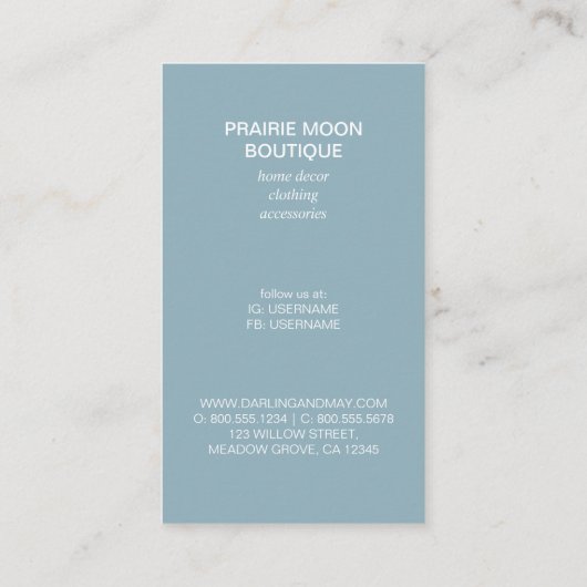 Boho Watercolor Macrame Wall Hanging Visitenkarte (Rückseite)