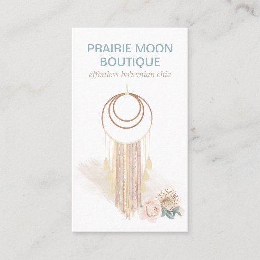 Boho Watercolor Macrame Wall Hanging Visitenkarte (Vorderseite)