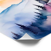 Boho Watercolor Magical Unicorn Unter dem Glühen R Poster (Ecke)