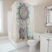Boho Watercolor Mandala Dreamcatcher Duschvorhang (Beispiel)