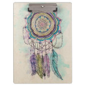 Boho Watercolor Mandala Dreamcatcher Klemmbrett (Vorderseite)