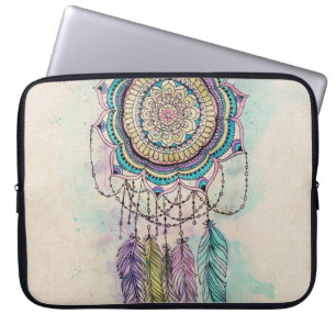 Boho Watercolor Mandala Dreamcatcher Laptopschutzhülle