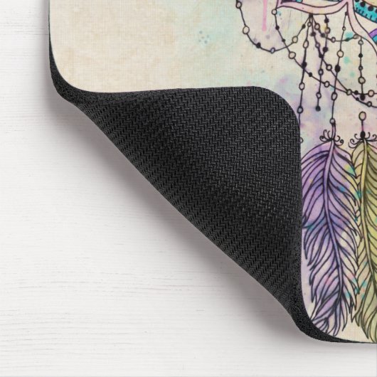 Boho Watercolor Mandala Dreamcatcher Mousepad (Ecke)