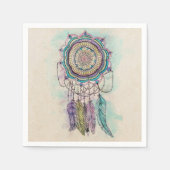 Boho Watercolor Mandala Dreamcatcher Serviette (Vorderseite)