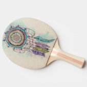 Boho Watercolor Mandala Dreamcatcher Tischtennis Schläger (Seitenansicht)