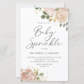 Boho Watercolor Mauve Peach Blume Baby Sprinkle (Vorderseite)