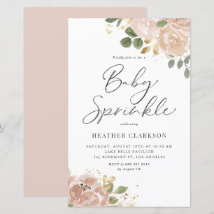 Boho Watercolor Mauve Peach Blume Baby Sprinkle