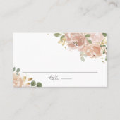 Boho Watercolor Mauve Peach Blume Hochzeit Platzkarte (Vorderseite)