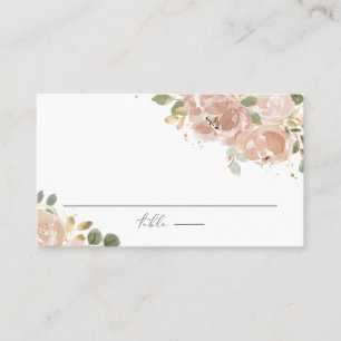 Boho Watercolor Mauve Peach Blume Hochzeit Platzkarte