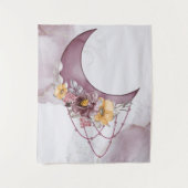 Boho Watercolor Moon Dreamcatcher Tapestory Wandteppich (Vorderseite)