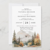 Boho Watercolor Mountain Budget QR code Wedding Einladung (Vorderseite)