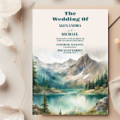 Boho Watercolor Mountain Wedding Einladung