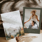 Boho Watercolor Mountain Wedding Invitation Einladung
