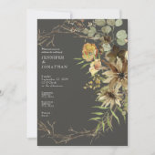 Boho Watercolor Neutral Colors Wedding Invitation Einladung (Vorderseite)