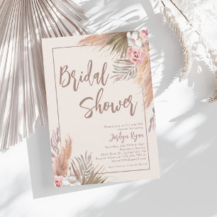 Boho Watercolor Pampas Grass Brautparty Einladung