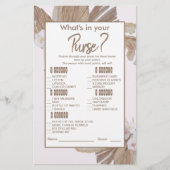 Boho Watercolor Pampas Grass Brautparty Game (Vorderseite)