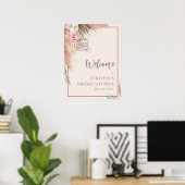 Boho Watercolor Pampas Grass Brautparty Poster (Heimbüro)