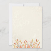 Boho Watercolor Pampas Grass & Rustikaler Erntedan Einladung (Rückseite)