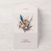 Boho Watercolor Pampas Grass Wedding All In One Einladung (Außenbereich)