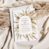 Boho Watercolor Pampas Grass Wedding Einladung