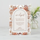 Boho Watercolor Pampas Wedding Announcement Card Einladung (Stehend Vorderseite)