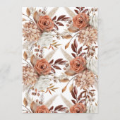 Boho Watercolor Pampas Wedding Menu Card Menükarte (Rückseite)