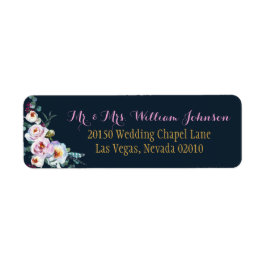 Boho Watercolor Peony Floral Bouquet Wedding Label