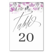 Boho Watercolor Peony Pink Tischnummer (Rückseite)