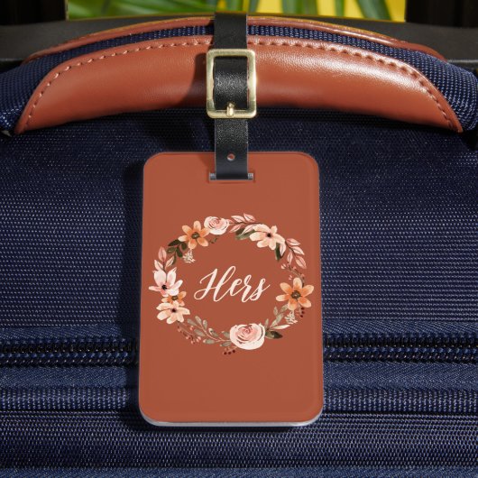 Boho Watercolor Personalisierte Floral Gepäckanhänger (Vorderseite Insitu 2)