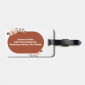 Boho Watercolor Personalisierte Floral Gepäckanhänger (Rückseite horizontal)