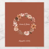Boho Watercolor Personalisierte Geschenktafel Weinetikett (Einzelnes Label)