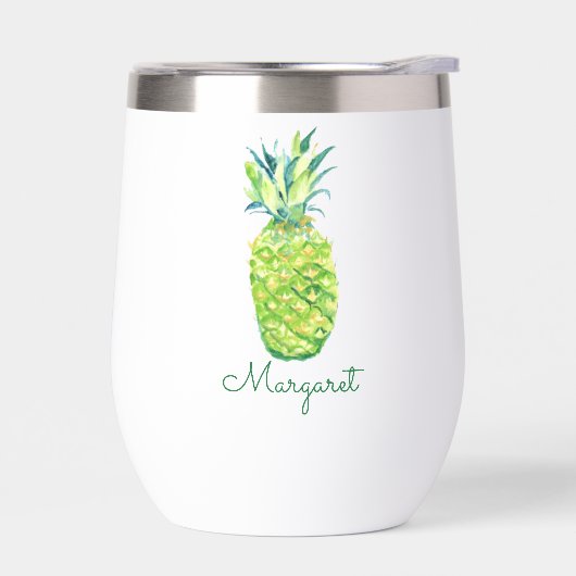 Boho Watercolor Pineapine Wine Tumbler (Links)