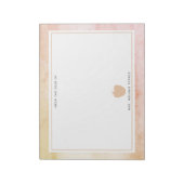 Boho Watercolor Pink Apfellehrer Notizblock (Rotiert)