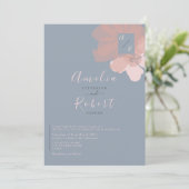 Boho Watercolor Pink Dusty Blue Wedding Einladung (Stehend Vorderseite)