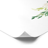 Boho Watercolor Pink Floral Begrüßungszeichen Poster (Ecke)