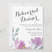 Boho Watercolor Pink Florals Probe Abendessen Einladung (Vorderseite)